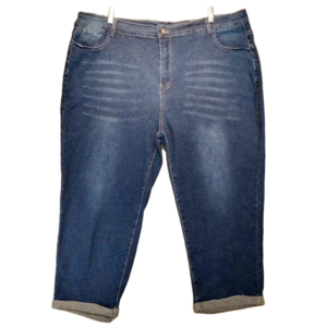 Women's  Blue Denim 5 Pocket Capri Jeans Size 5X